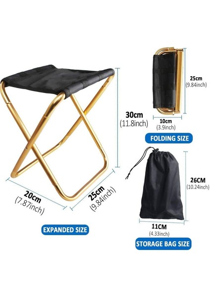 1 Mini Portatif Tabure, Saklama Çantalı Katlanır Kamp Taburesi, Balıkçılık, Kampçılık, Barbekü, Yürüyüş, Bahçe Pikniği Için Kullanılır (30CM * 25CM * 20CM) (Yurt Dışından) fırsatları