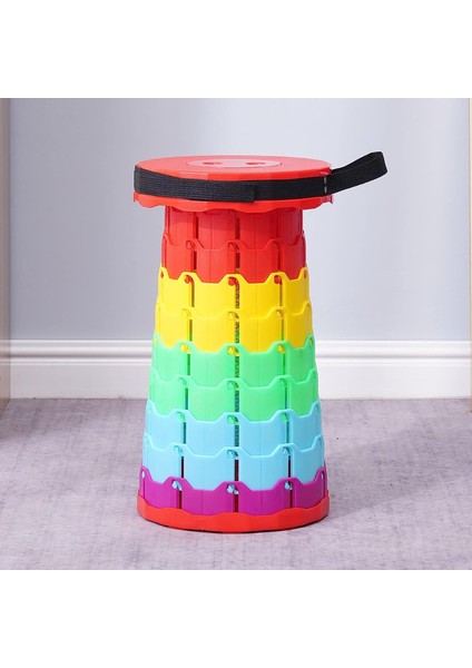 Portatif Katlanır Tabure, Katlanır Kamp Taburesi, Mini Teleskopik Tabure, Maksimum Yük 250 Kg, Balıkçılık, Iç ve Dış Mekan Aktiviteleri Için Teleskopik Tabure (Gökkuşağı) (Yurt Dışından)