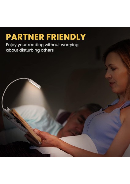 Okuma Işığı, 9 LED Okuma Işığı USB Şarj Edilebilir Klipsli Lamba, 360° Esnek Boyun, 3 Sıcaklık (Yurt Dışından) indirimleri