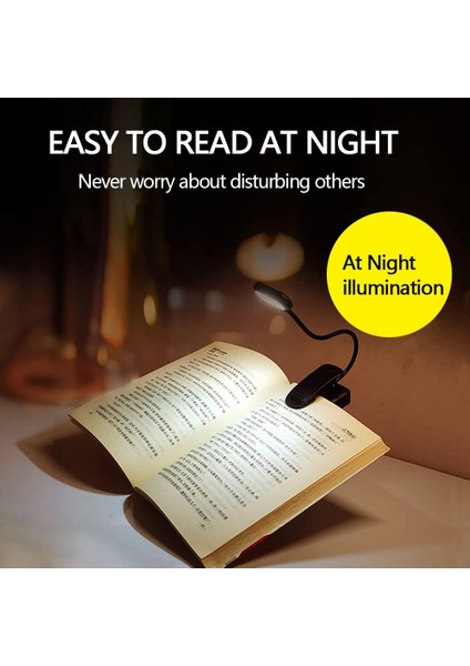 Kitap Okuma Işığı 3 Parlaklık Modu, 360° Esnek Boyun Mini Kelepçe Gece Lambası (Yurt Dışından) modelleri