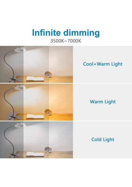 Kelepçe Masa Lambası 48 LED 360° Esnek Klipsli Okuma Lambası 3 Aydınlatma Modu ve 1 (Yurt Dışından) fiyatları