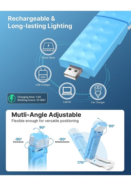 Şarj Edilebilir Okuma Işığı, Okumak Için Taşınabilir Okuma Işığı, 3 Sıcaklık (Yurt Dışından) modelleri