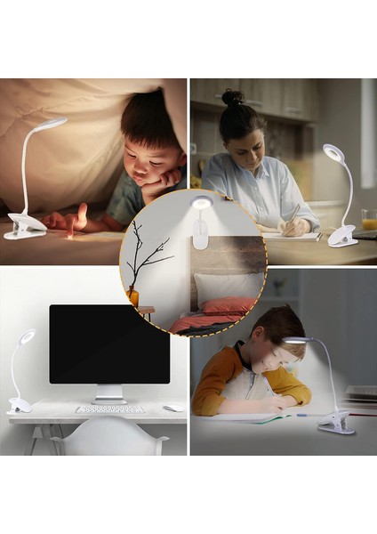 LED Masa Lambası, Okuma Lambası 1200MAH Şarj Edilebilir 16 LED 3 Parlaklık Kelepçe Lambası (Yurt Dışından) fiyatları