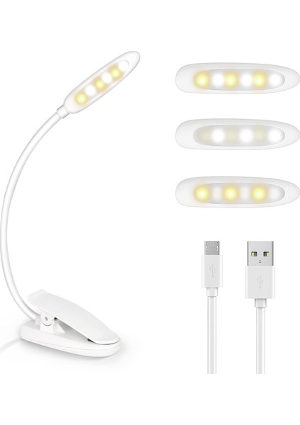 Okuma Lambası Siyah, 6 Led'li USB Şarjlı Okuma Işığı Lambası (Yurt Dışından)