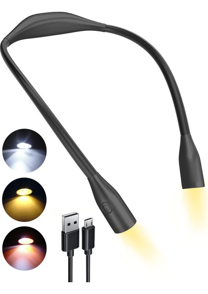 Yatakta Okumak Için Teotake Okuma Lambası, Gece Okuma Lambası, Okuma Boyun Lambası 1000MA (Yurt Dışından)