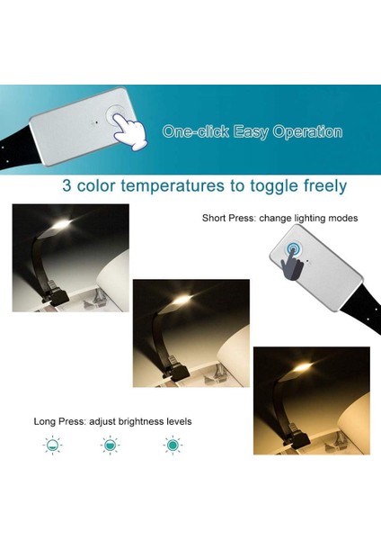 LED Okuma Lambası, USB Şarjlı Okuma Işığı Göz Gece Lambası, Sarılma Işığı 3 Mod (Yurt Dışından) modelleri