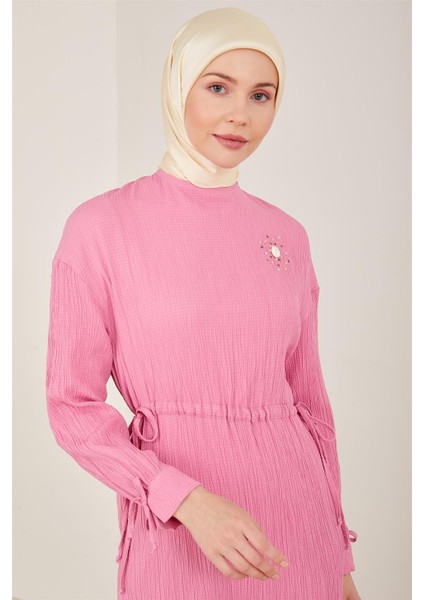 Beli Ayarlanabilir Gofreli Elbise 23Y9659 Şeker Pembe fiyatları