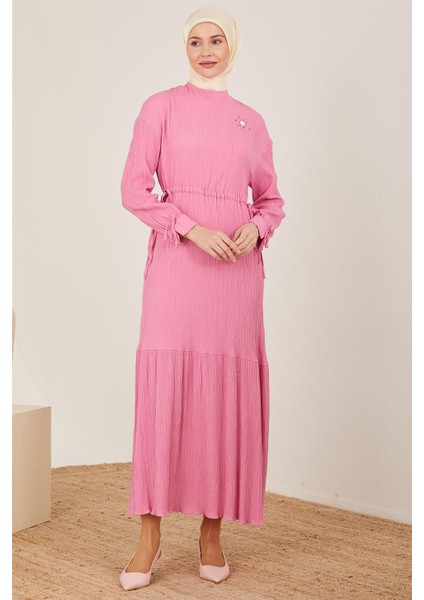 Beli Ayarlanabilir Gofreli Elbise 23Y9659 Şeker Pembe fırsatları