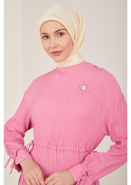 Beli Ayarlanabilir Gofreli Elbise 23Y9659 Şeker Pembe indirimleri