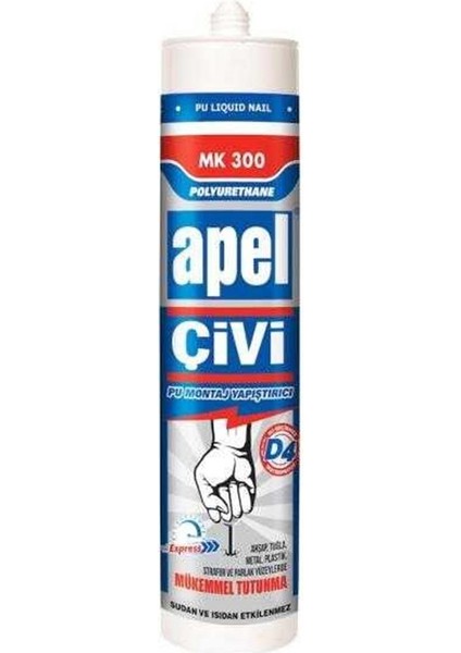 5 Adet Apel Silikon Sıvı Çivi Montaj Kit Güçlü Yapıştırıcı 390 Gr