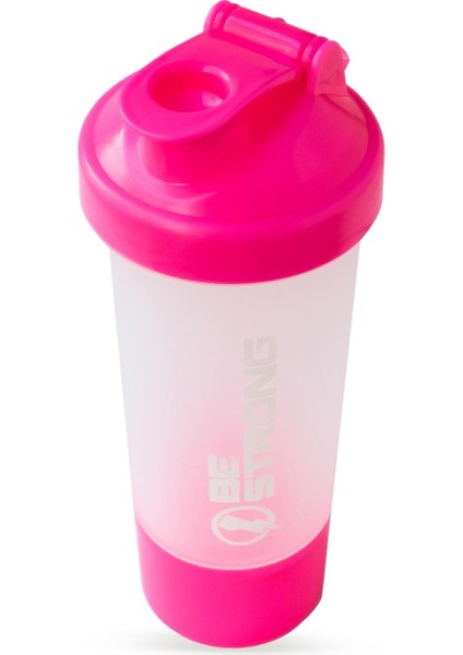 Be Strong 400 ml Hazneli Shaker - Pembe