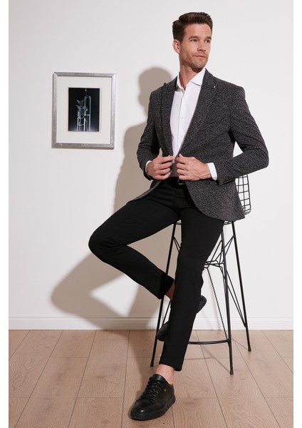 6 Drop Çift Yırtmaçlı Slim Fit Blazer Erkek Ceket 659002