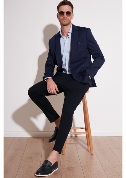6 Drop Çift Yırtmaçlı Slim Fit Blazer Erkek Ceket 659004