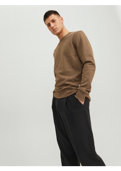 Bisiklet Yaka Baskılı Sweatshirt- Basic modelleri