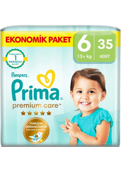 Bebek Bezi Premium Care 6 Numara 35 Adet Ekonomik Paket