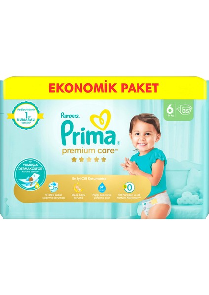 Bebek Bezi Premium Care 6 Numara 35 Adet Ekonomik Paket