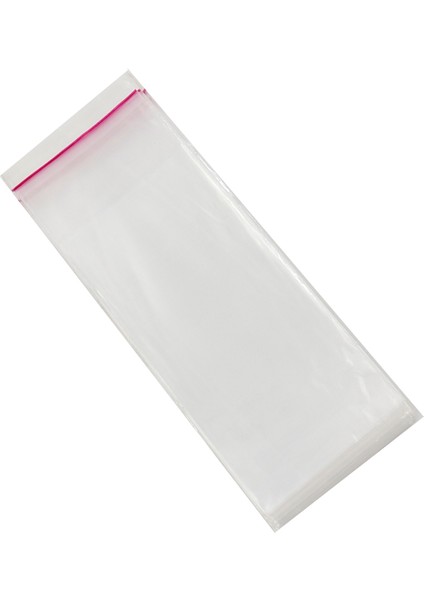 7X20 cm Şeffaf Bantlı Poşet / 50 Adet