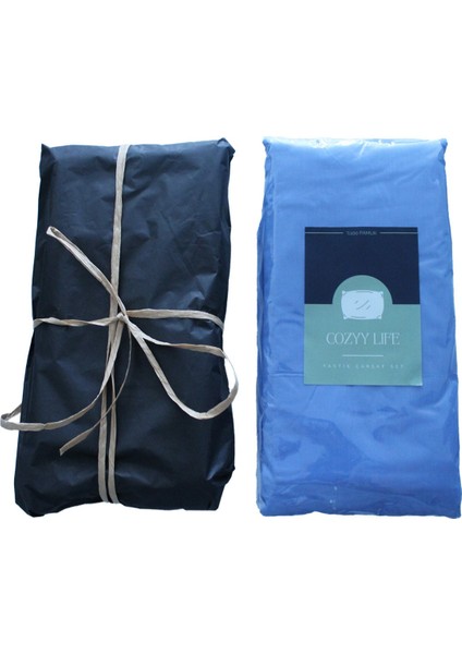 Mavi Ranforce Çift Kişilik Çarşaf Seti indirimleri