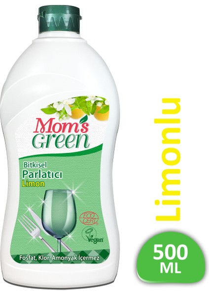 Mom's Green Bitkisel Limonlu Bulaşık Makinesi Parlatıcısı 500 ml