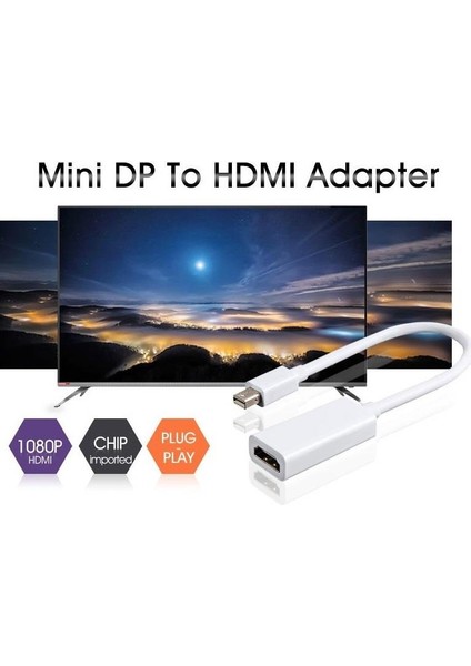 Mini Displayport To HDMI Kablosu Çevirici Dönüştürücü Adaptör fırsatları