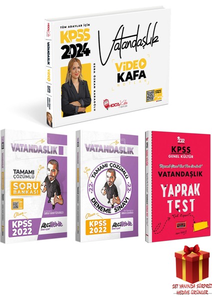 2024 Hoca Kafası KPSS Vatandaşlık Konu Anlatım + Hocawebde Vatandaşlık Sb + Vat Deneme + Yaprak +