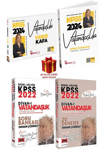 2024 Hoca Kafası KPSS Vatandaşlık Konu Anlatım + Soru Bankası + Yargı Vatandaşlık Soru B + 20D + HEDIYE