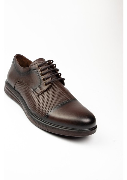 1043 Kahverengi Deri Erkek Klasik Ayakkabı