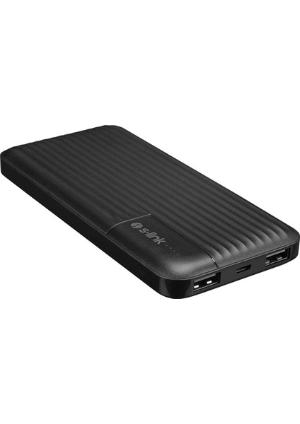 S-link G101 10000mAh 2*USB+1*Micro+1*Type-C Siyah Taşınabilir Pil Şarj Cihazı Powerbank