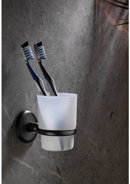 Yapışkanlı Diş Fırçalık Siyah S-104