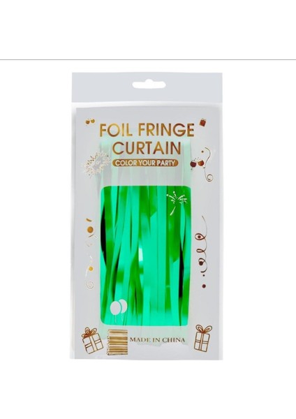 Yeşil Metalize Kapı Duvar Fon Arka Perde 1x2 Metre