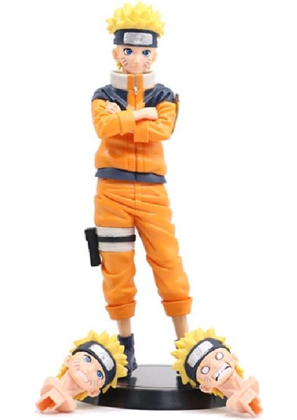 Anime Naruto Uzumaki 25 cm Figür 3 Ayrı Kafa Birlikte