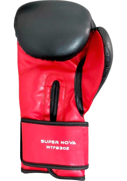 Boks Eldiveni Supernova (Muay Thaı - Kıck Boks Maç Eldiveni) (Siyah-Kırmızı) 8-10-12 Oz.