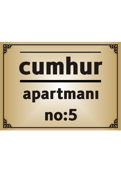 Apartman Kapı Levhası Parlak Aliminyum Levhaya Baskıdı 19CMX26CM