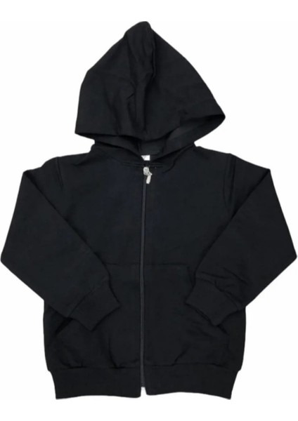 Unısex Çocuk Fermuarlı Kapüşonlu Sweat Hırka