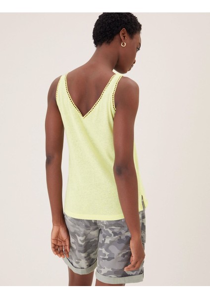 Marks & Spencer V Yaka Keten T-Shirt