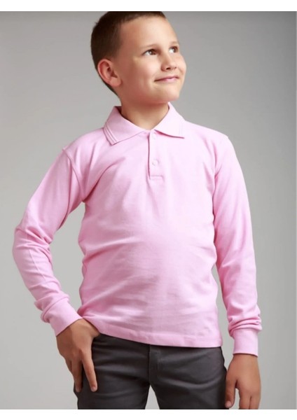 Unisex Çocuk Uzun Kol Polo Yaka Okul T-Shirt fiyatları