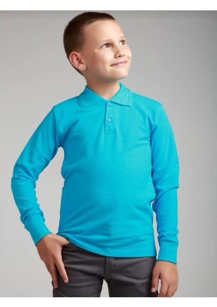 Unisex Çocuk Uzun Kol Polo Yaka Okul T-Shirt fiyatları