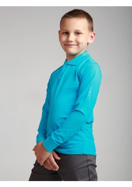 Unisex Çocuk Uzun Kol Polo Yaka Okul T-Shirt modelleri