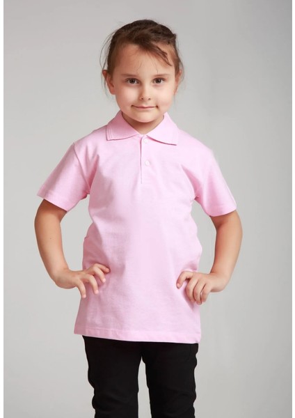 Unisex Çocuk Kısa Kol Polo Yaka Okul T-Shirt