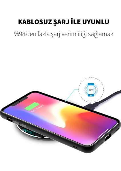 TOZO Siyah Wireless Şarj Pedi Alüminyum Kaymaz QI 2.5 mm Ultra İnce Zemin Universal Fast Kablosuz Şarj Cihazı W3