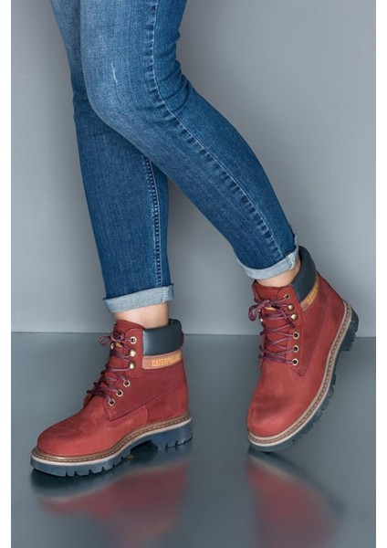 erpillar 015G0095 Colorado Hakiki Deri Kadın Bot Bordo