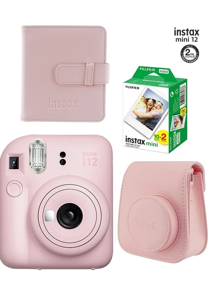 Instax Mini 12 Fotoğraf Makinesi ve 20'li Film Albümlü Çantalı Hediye Seti 88