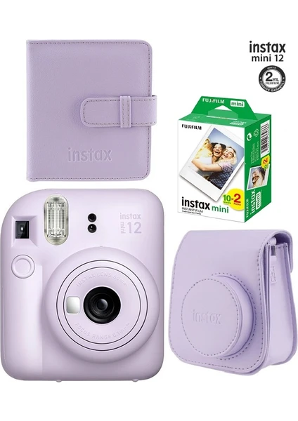 Instax Mini 12 Fotoğraf Makinesi ve 20'li Film Albümlü Çantalı Hediye Seti 88