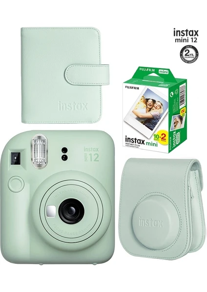 Instax Mini 12 Fotoğraf Makinesi ve 20'li Film Albümlü Çantalı Hediye Seti 88