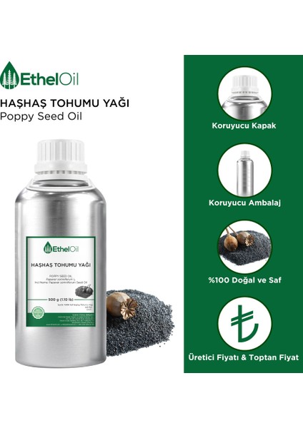 Haşhaş Tohumu Sabit Yağı 500 gr fiyatları