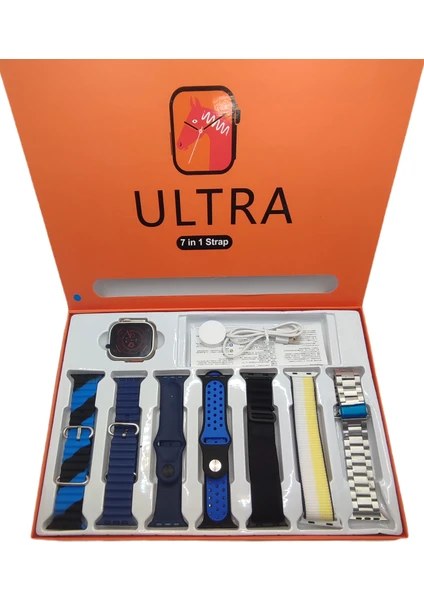 Eco Center Watch 8 Ultra 7 In 1 Akıllı Saat 7 Kordonlu Takvim Spor Whatsapp Menülü 7in1