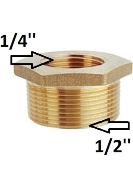 1/4 x 1/2 Sarı Orantılı Nipel Redüksiyon