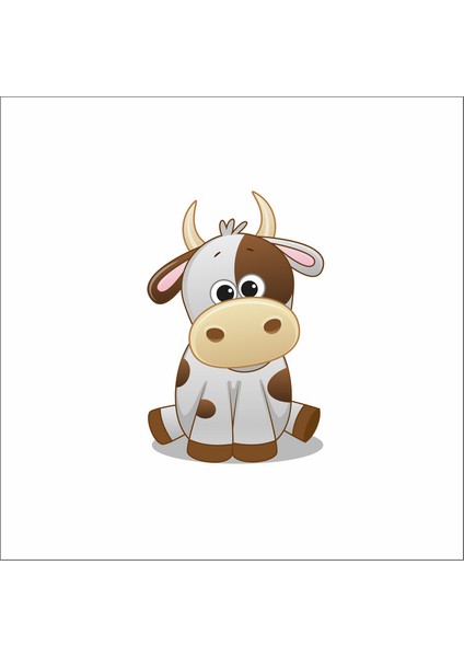 Sevimli Inek Sticker Duvar Sticker 25X15 cm
