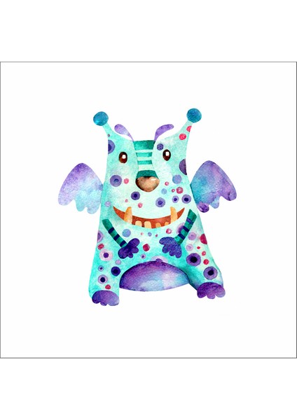 Sevimli Uzaylılar Sticker 2 Duvar Sticker 30X25 cm