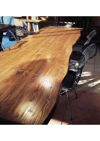 Tasarım 6 Kişilik Yemek Masası 100X200 Lüx Masa Kütük Masa Vakko Ayak